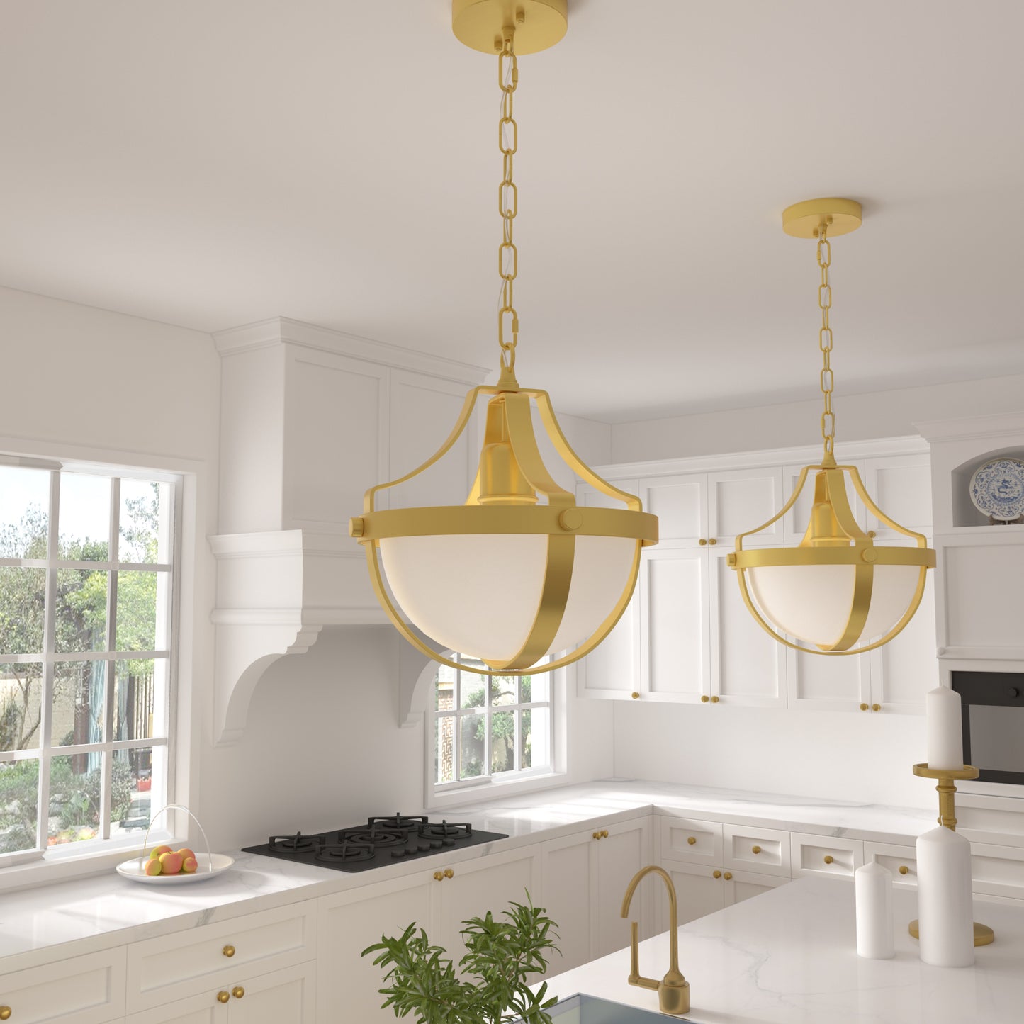 1 light semi gold sphere pendant (1) by ACROMA