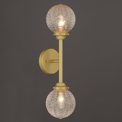 2 light gold glass wall sconce (8) by ACROMA