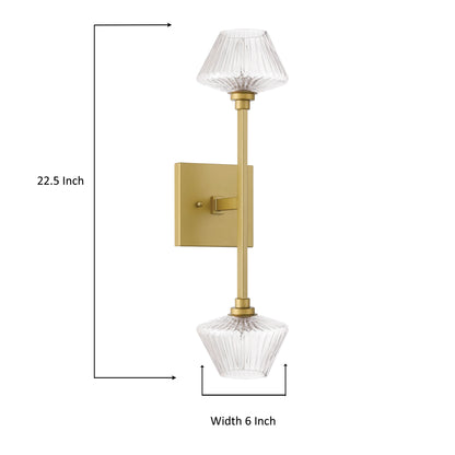 Laus 2-Light Gold Glass Wallchiere