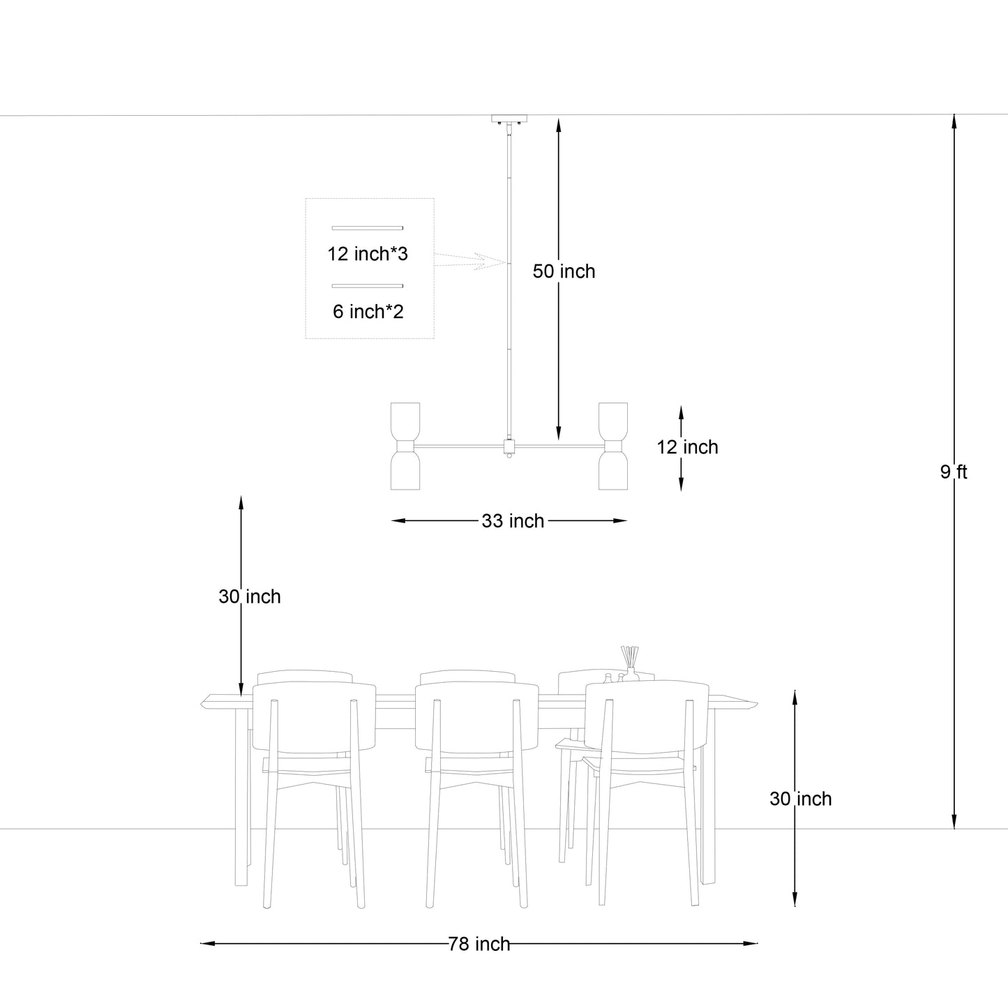 Carthage 4-Light Modern Linear Chandelier