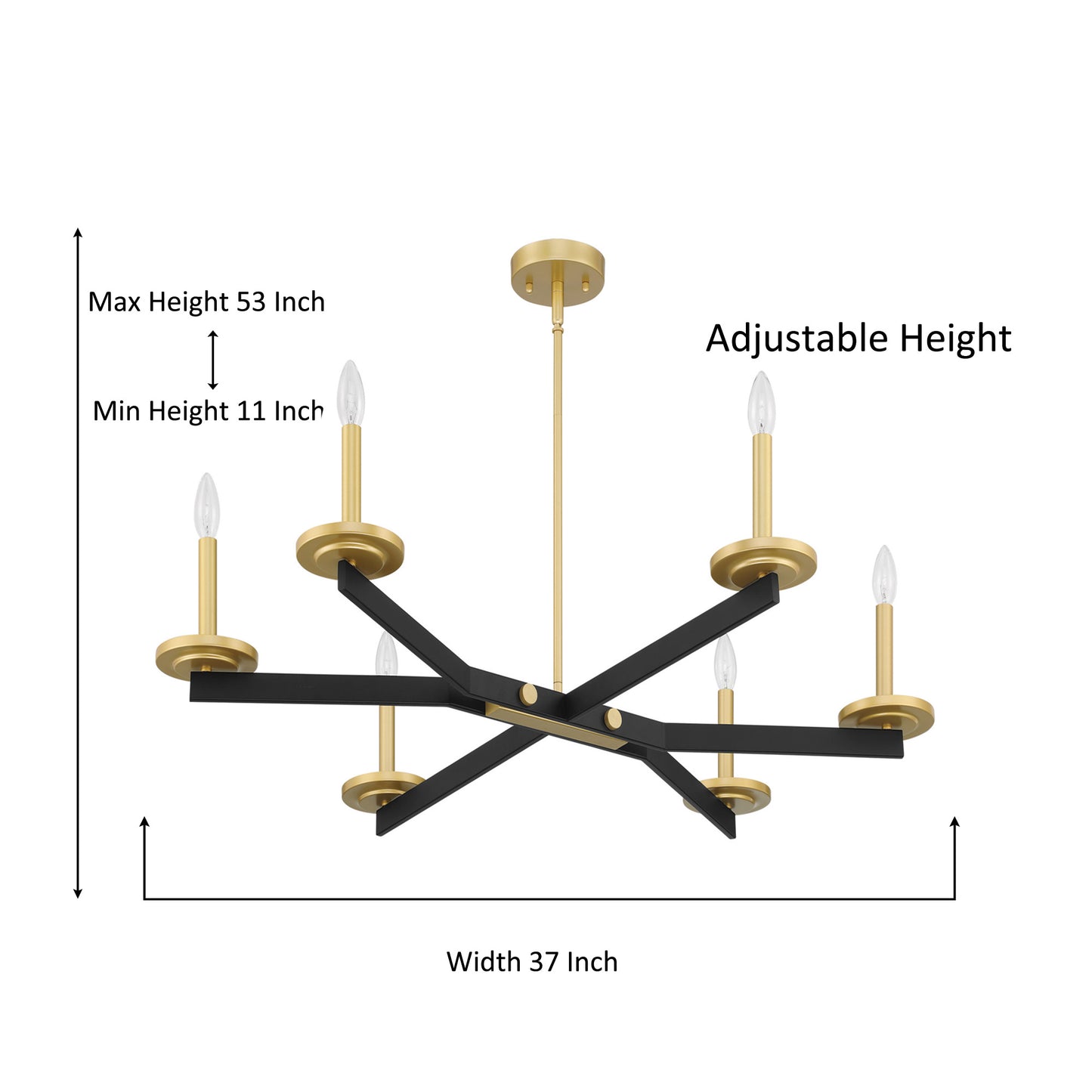 Lustre linéaire moderne à 6 lumières Adelina homologué UL