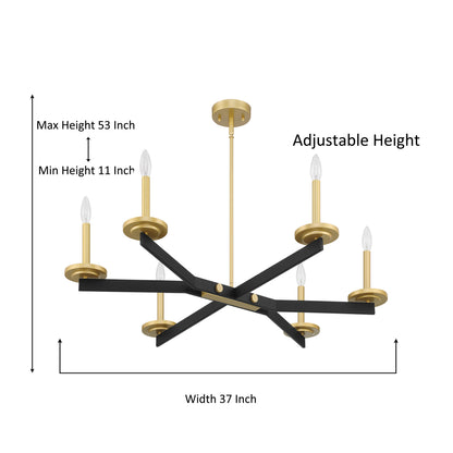 Lustre linéaire moderne à 6 lumières Adelina homologué UL