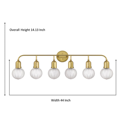 Lahaina 6-Light Water Grained Glass Vanity Light