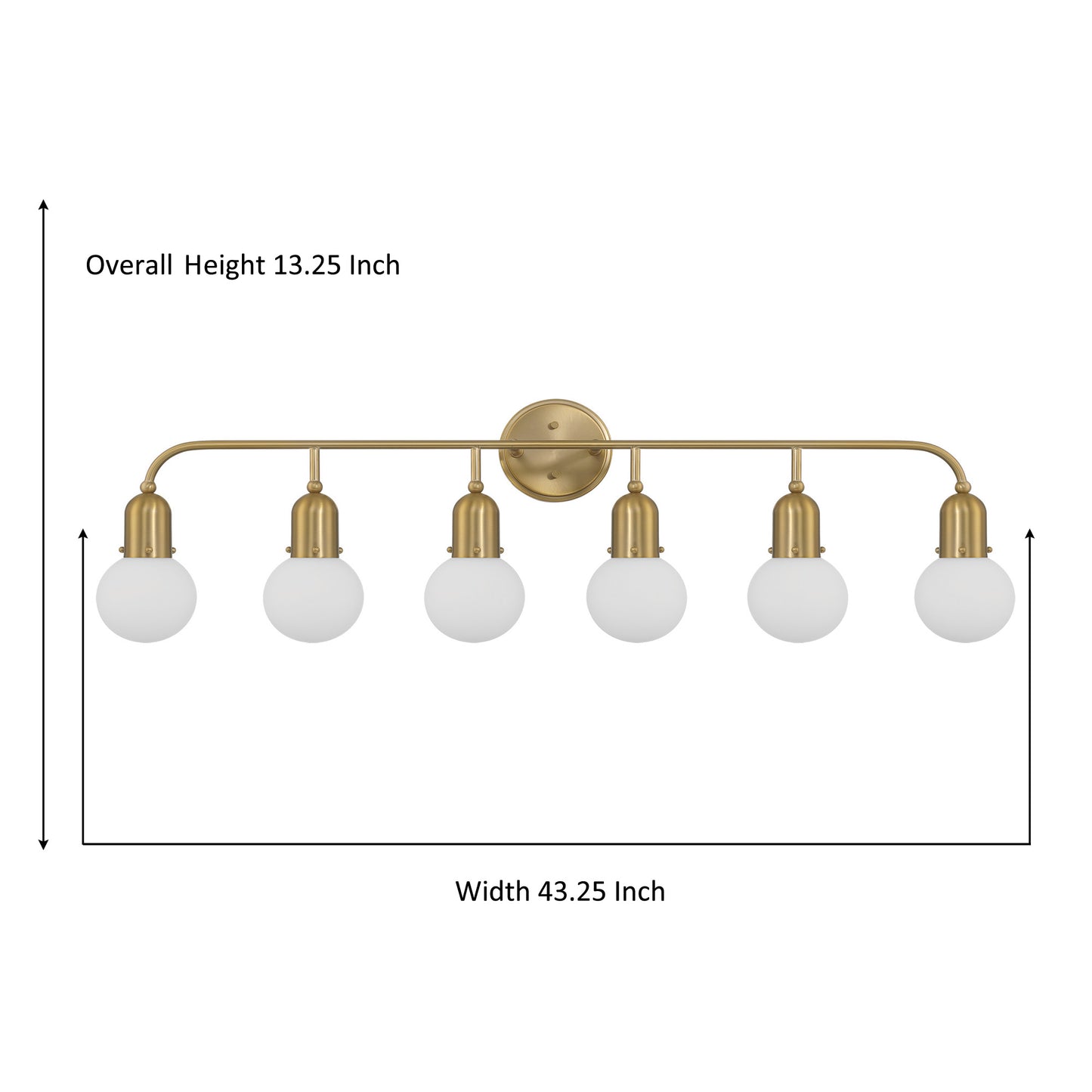 Applique de vanité Lahaina à 6 lampes en verre dépoli blanc