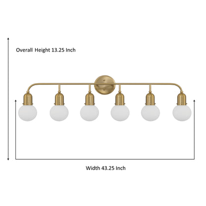 Applique de vanité Lahaina à 6 lampes en verre dépoli blanc