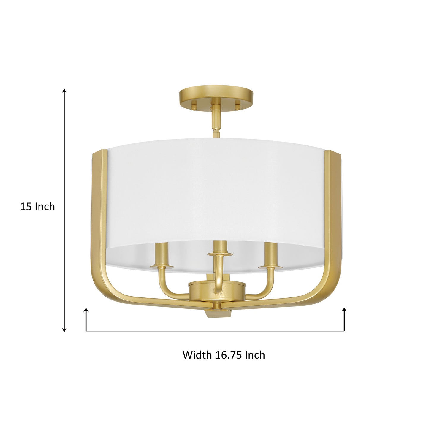 Saint 3-Light Fabric Semi Flush Mount