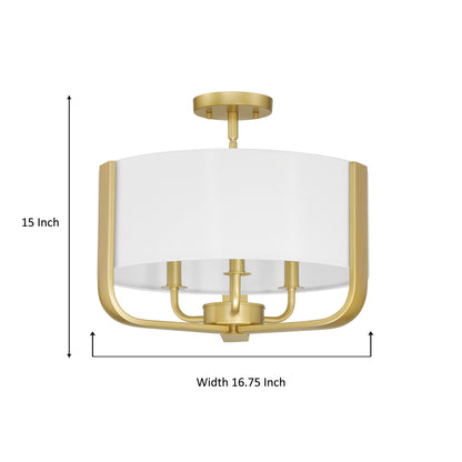 Saint 3-Light Fabric Semi Flush Mount