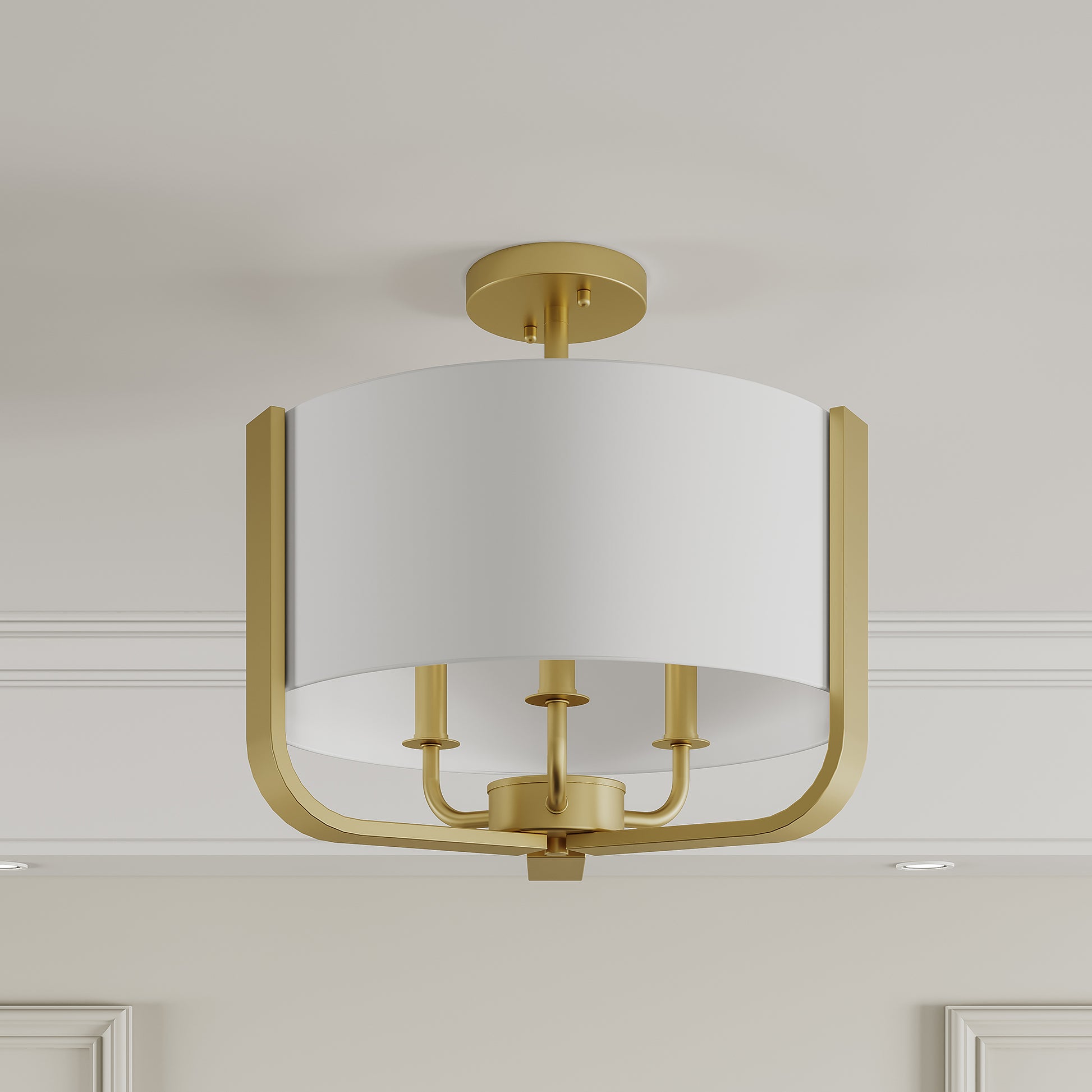 3 light fabric semi flush mount (1) by ACROMA