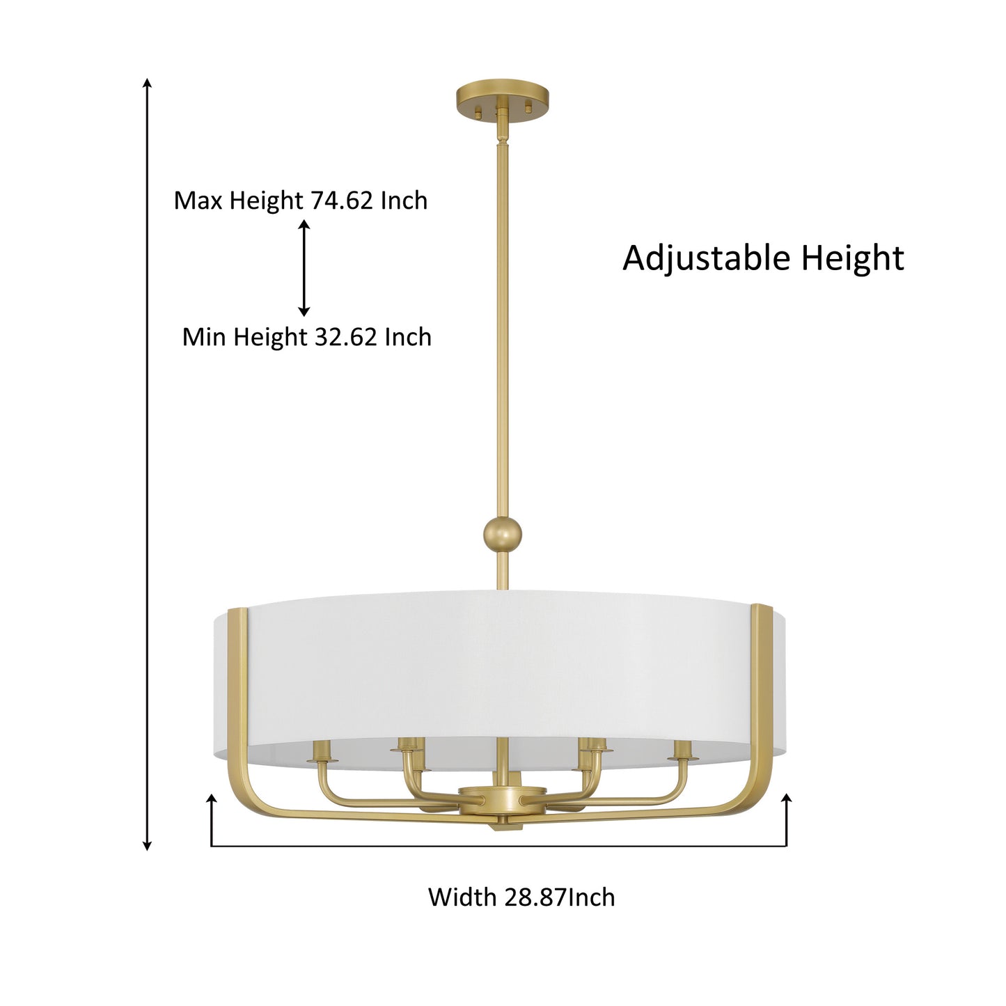 Saint 6-Light Dimmable Drum Chandelier