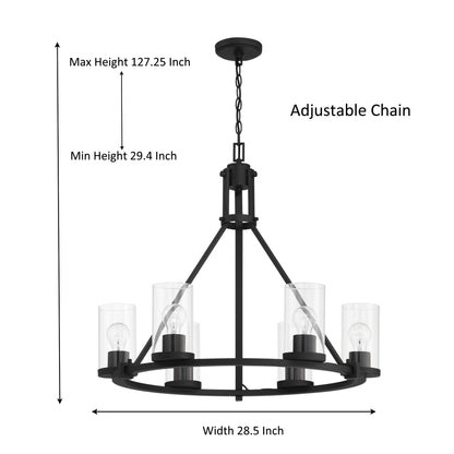 Capua 6-Light Classic Wagon Wheel Chandelier UL Listed