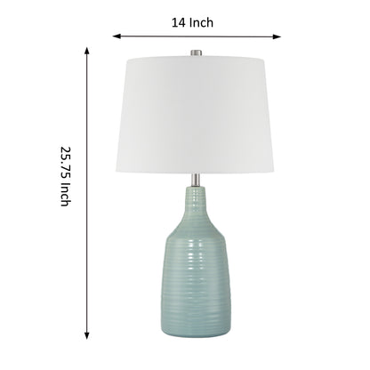 Lampe de table Pomona à 1 ampoule en céramique cyan (lot de 2)