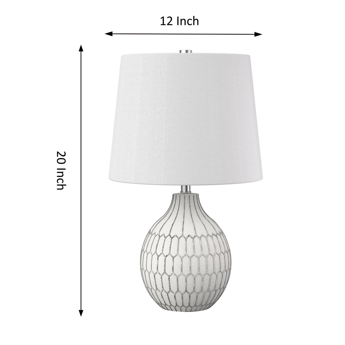 Lampe de table Homer à 1 ampoule en céramique blanche givrée (lot de 2)