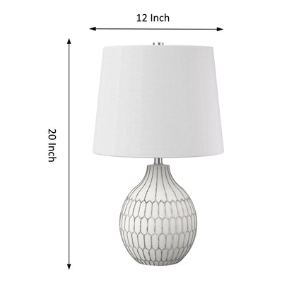 Lampe de table Homer à 1 ampoule en céramique blanche givrée (lot de 2)