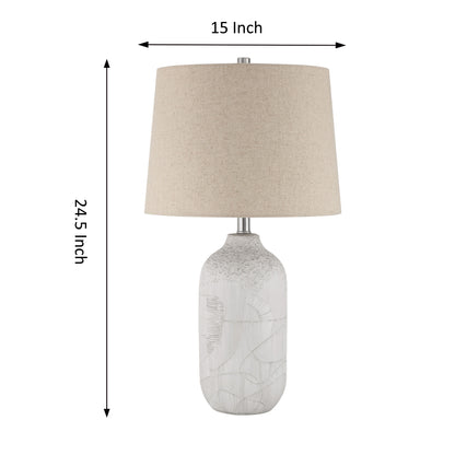 Lampe de table en céramique et lin à 1 ampoule Adyelya (lot de 2)