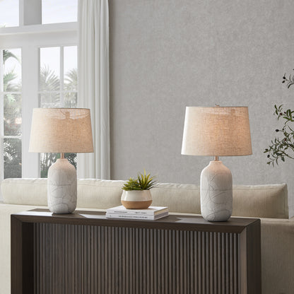 Adyelya 1-Light Linen Ceramic Table Lamp (Set of 2)