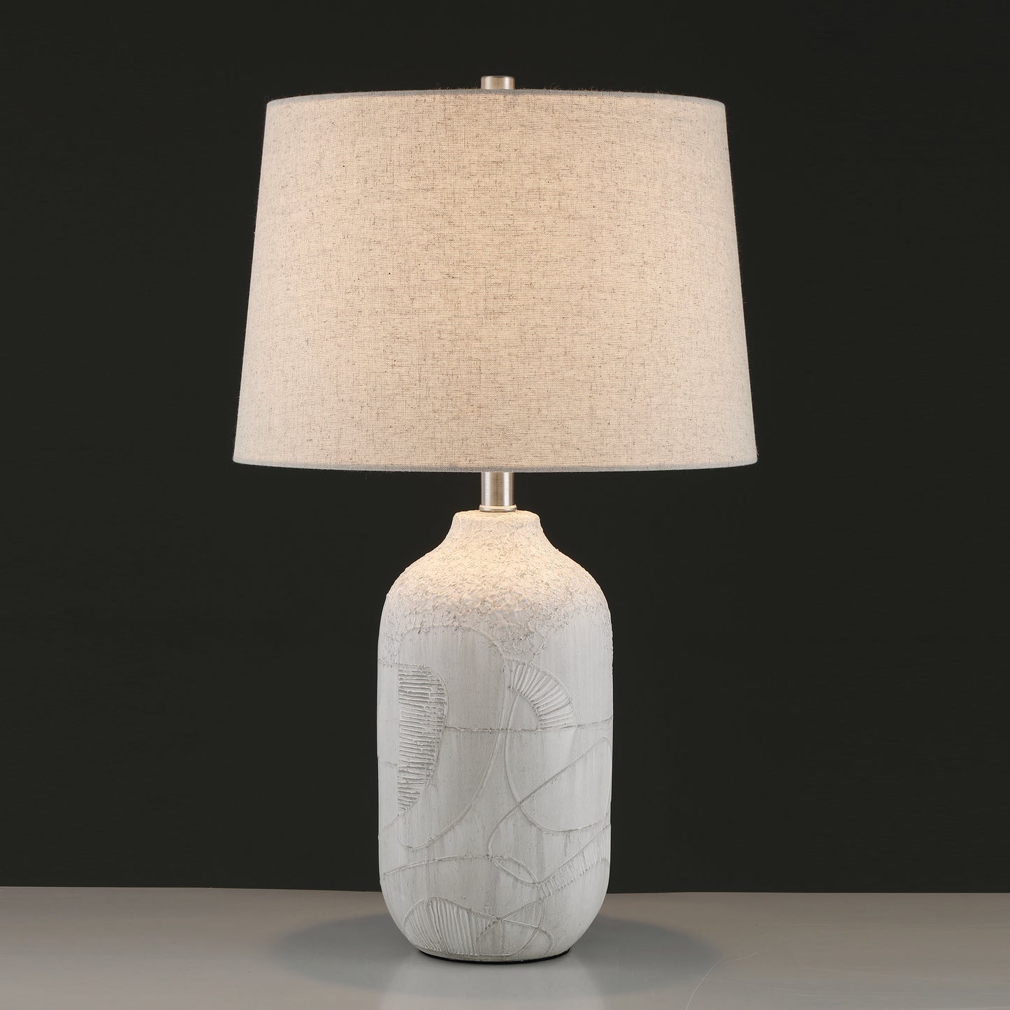 1 light linen ceramic table lamp set of 2 (2) by ACROMA