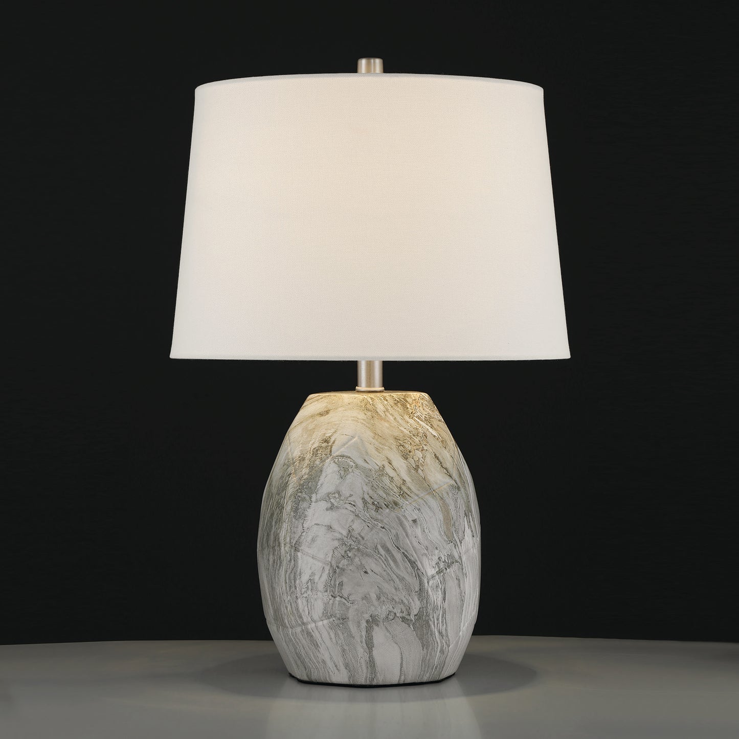 1 light marble ceramic table lamp set of 2 (2) by ACROMA