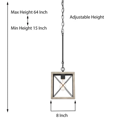 Lanterne suspendue carrée à 1 ampoule Alodie homologuée UL