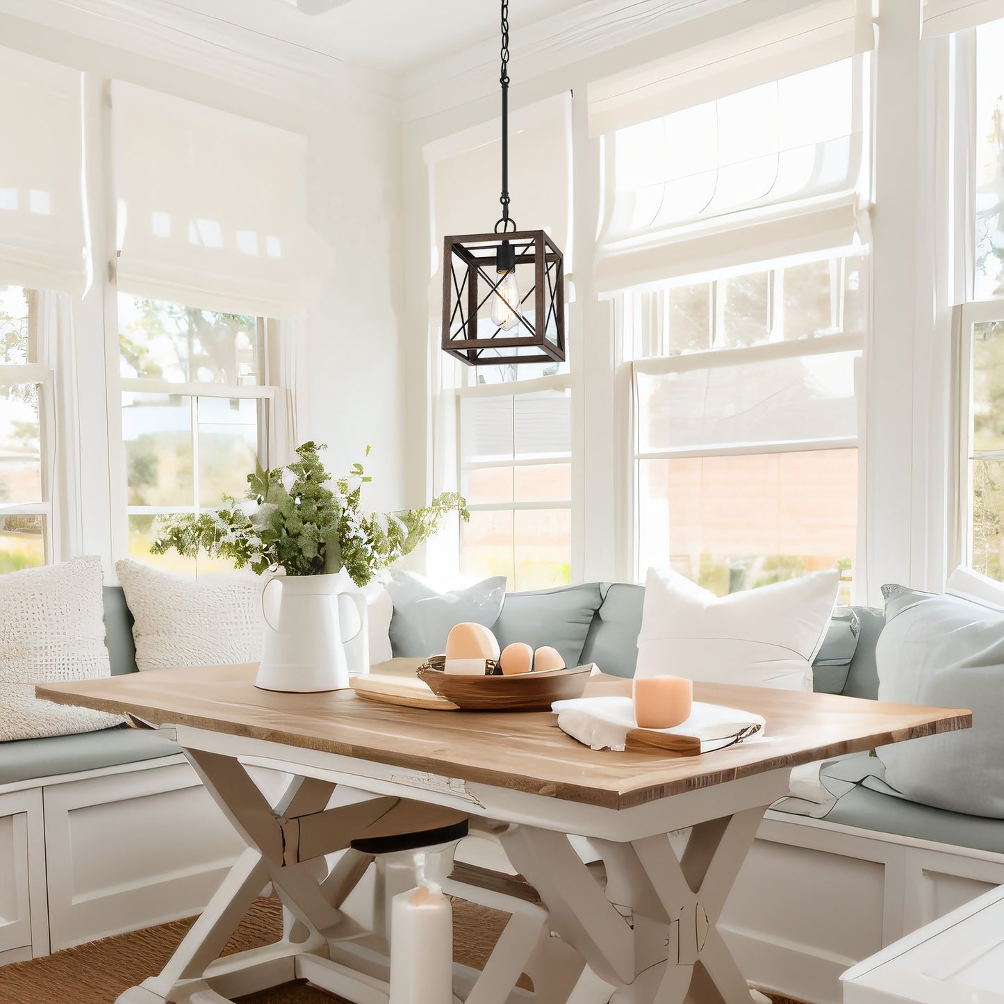 Alodie 1-Light Lantern Square Pendant UL Listed