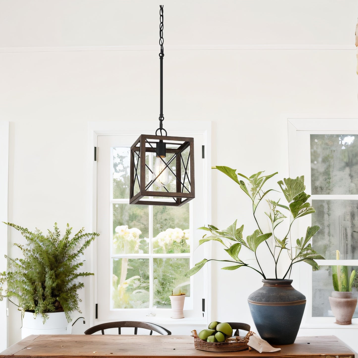 Alodie 1-Light Lantern Square Pendant UL Listed