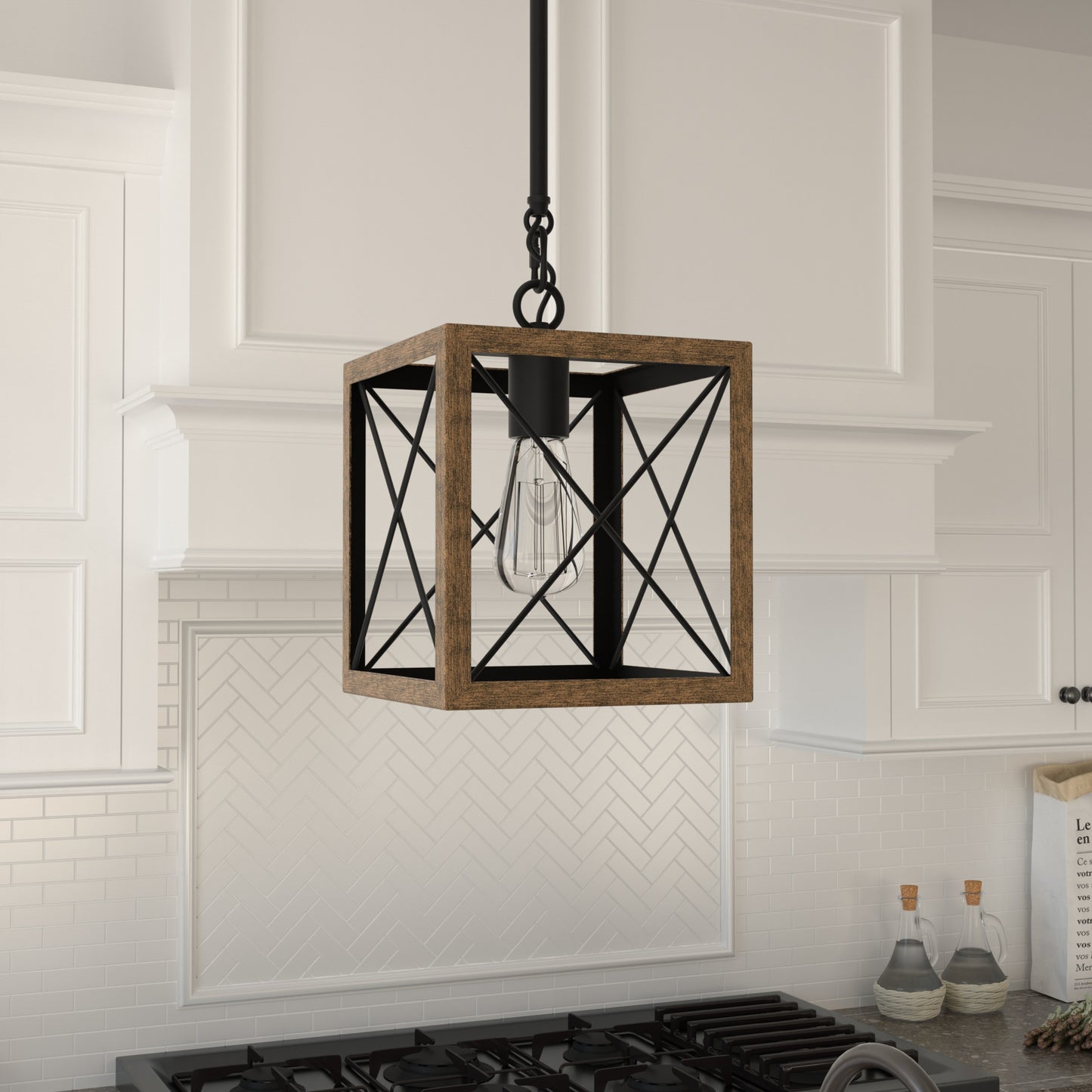 Alodie 1-Light Lantern Square Pendant UL Listed