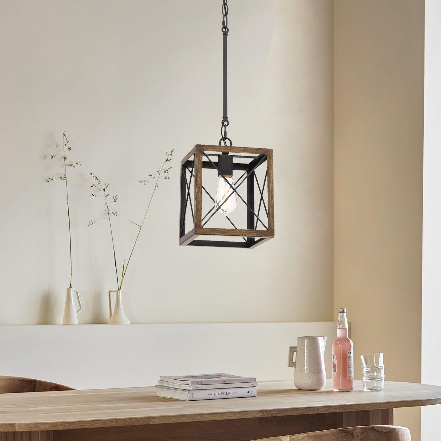 Alodie 1-Light Lantern Square Pendant UL Listed