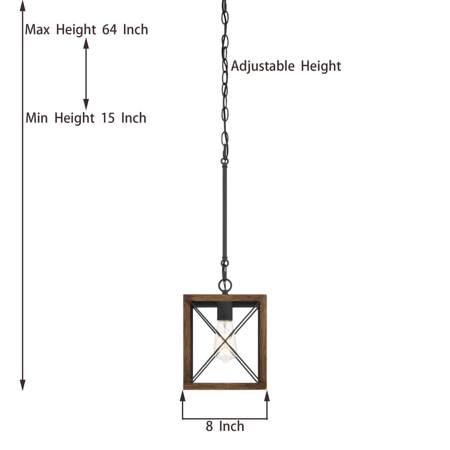 Alodie 1-Light Lantern Square Pendant UL Listed