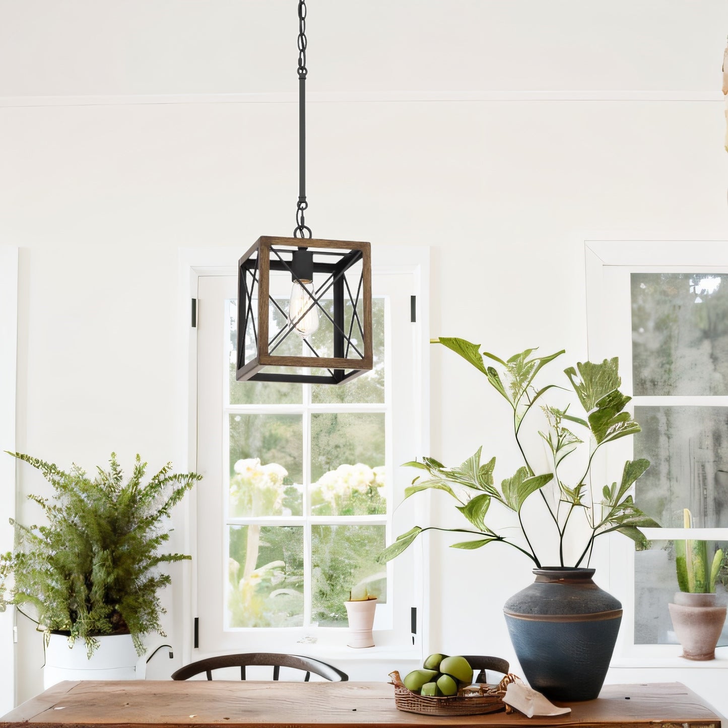 Alodie 1-Light Lantern Square Pendant UL Listed