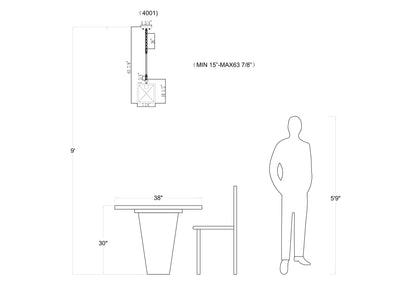 Lanterne suspendue carrée à 1 ampoule Alodie homologuée UL