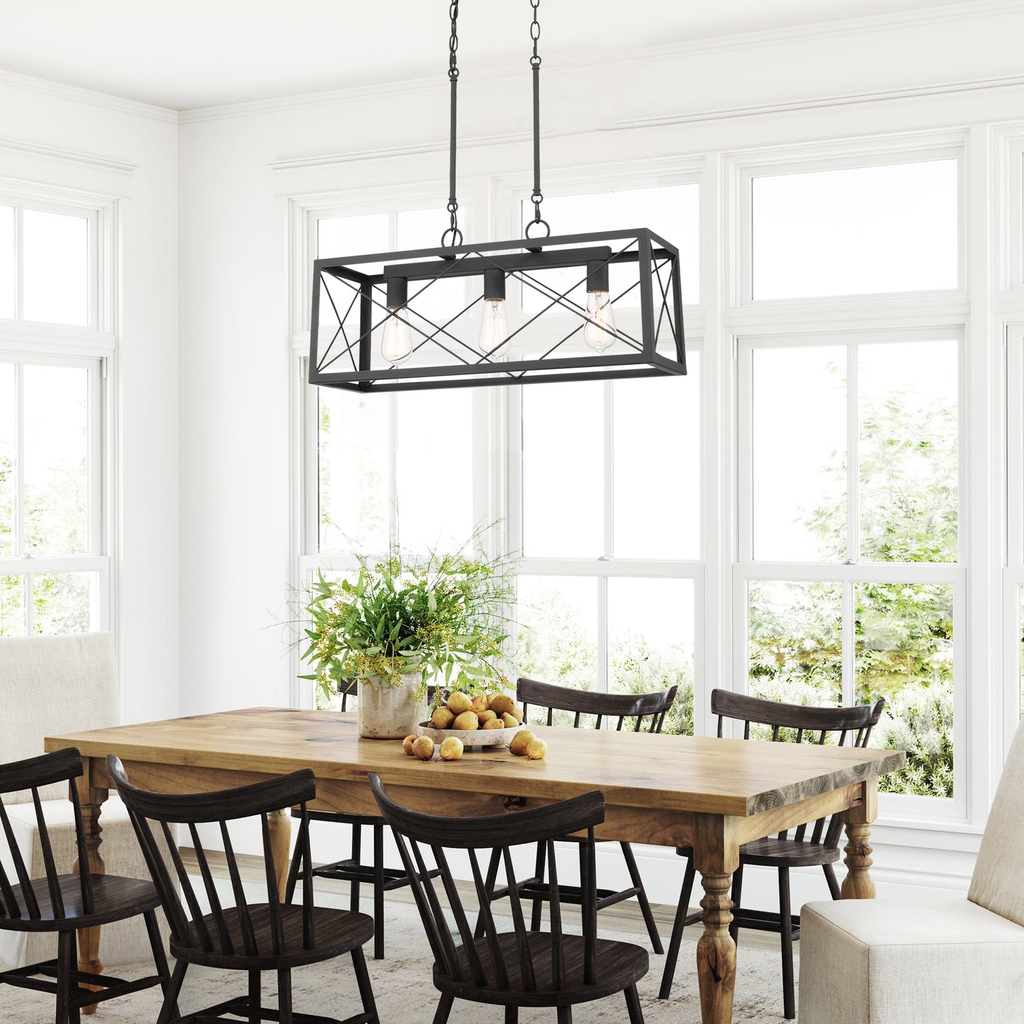 Alodie 3-Light Kitchen Island Rectangle Pendant UL Listed