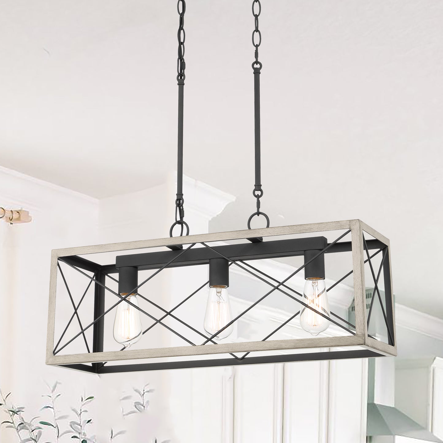 Alodie 3-Light Kitchen Island Rectangle Pendant UL Listed