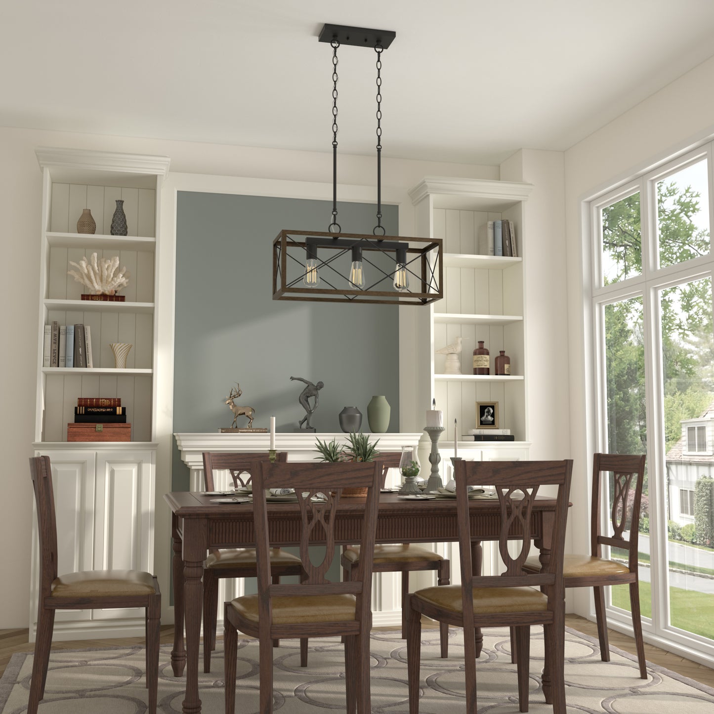 Alodie 3-Light Kitchen Island Rectangle Pendant UL Listed