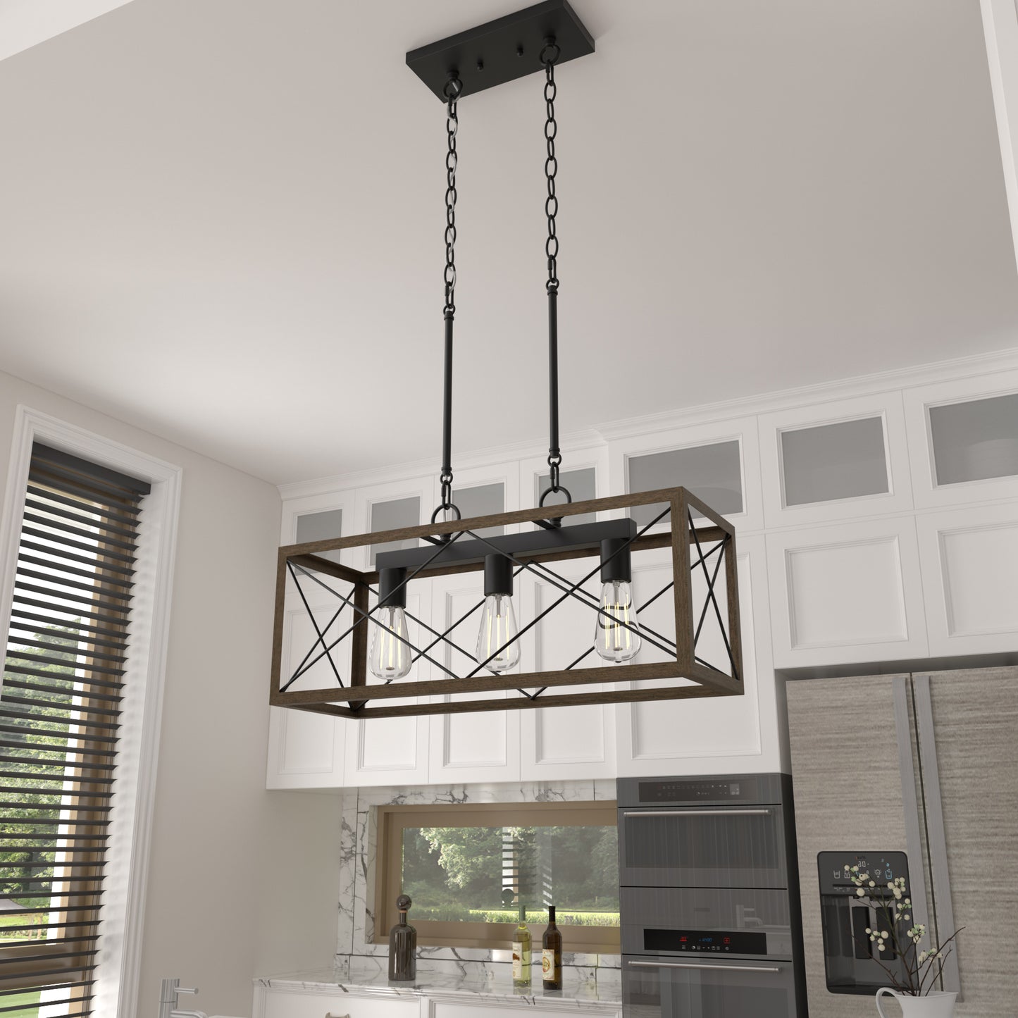 Alodie 3-Light Kitchen Island Rectangle Pendant UL Listed