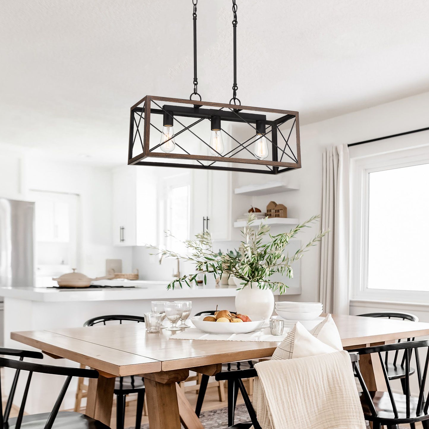 Alodie 3-Light Kitchen Island Rectangle Pendant UL Listed