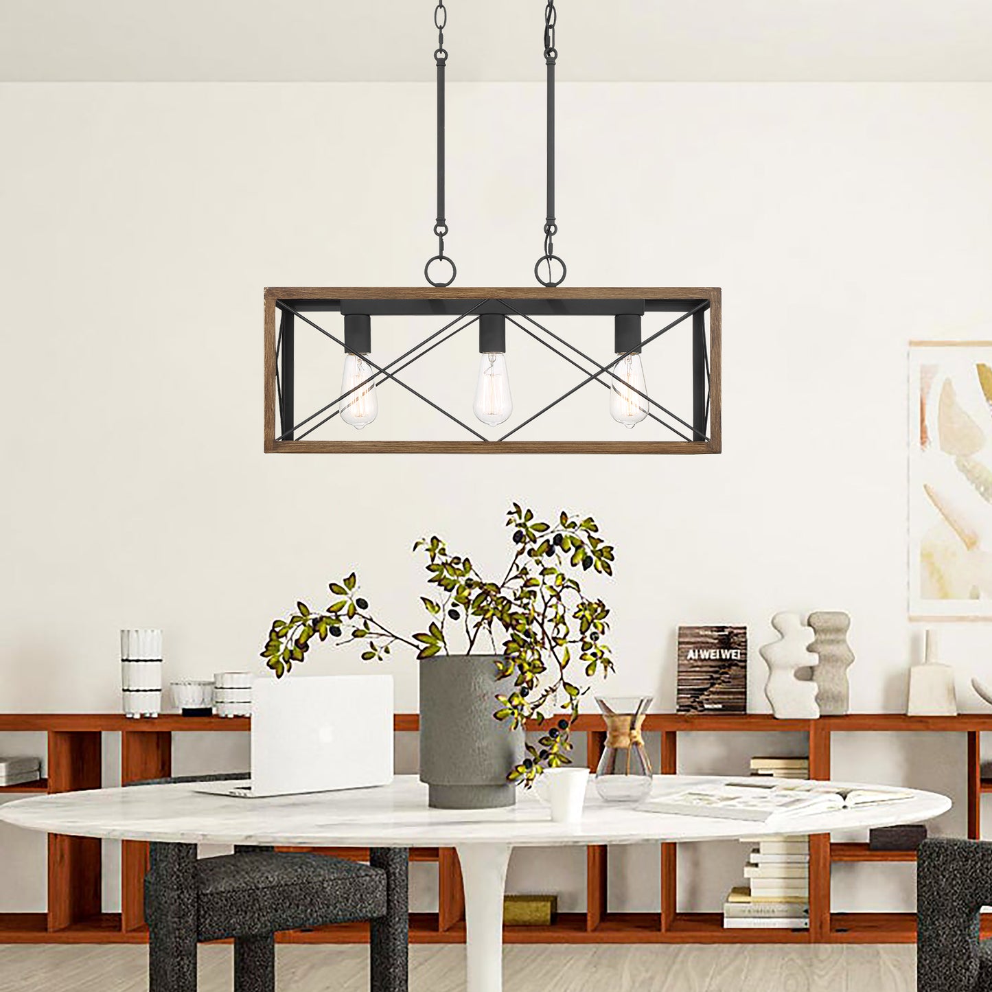 Alodie 3-Light Kitchen Island Rectangle Pendant UL Listed