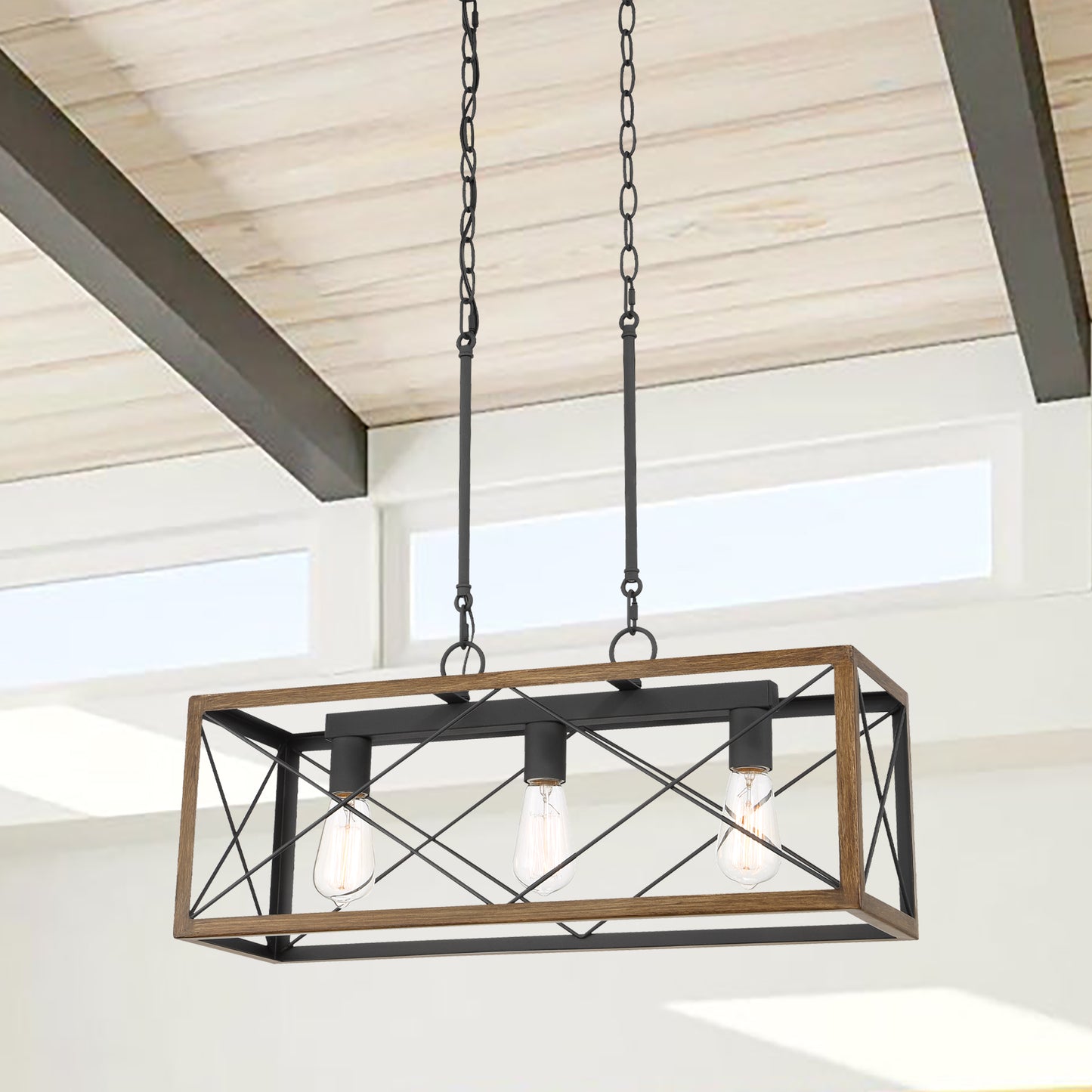 Alodie 3-Light Kitchen Island Rectangle Pendant UL Listed