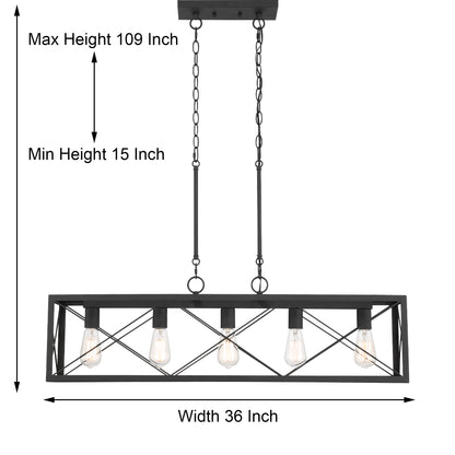 Alodie 5-Light Linear Kitchen Island Pendant UL Listed