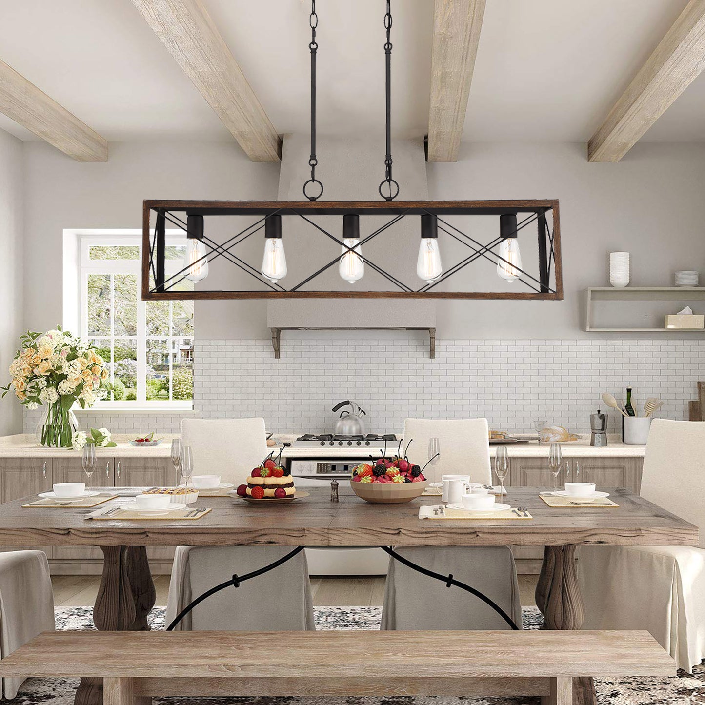 Alodie 5-Light Linear Kitchen Island Pendant UL Listed