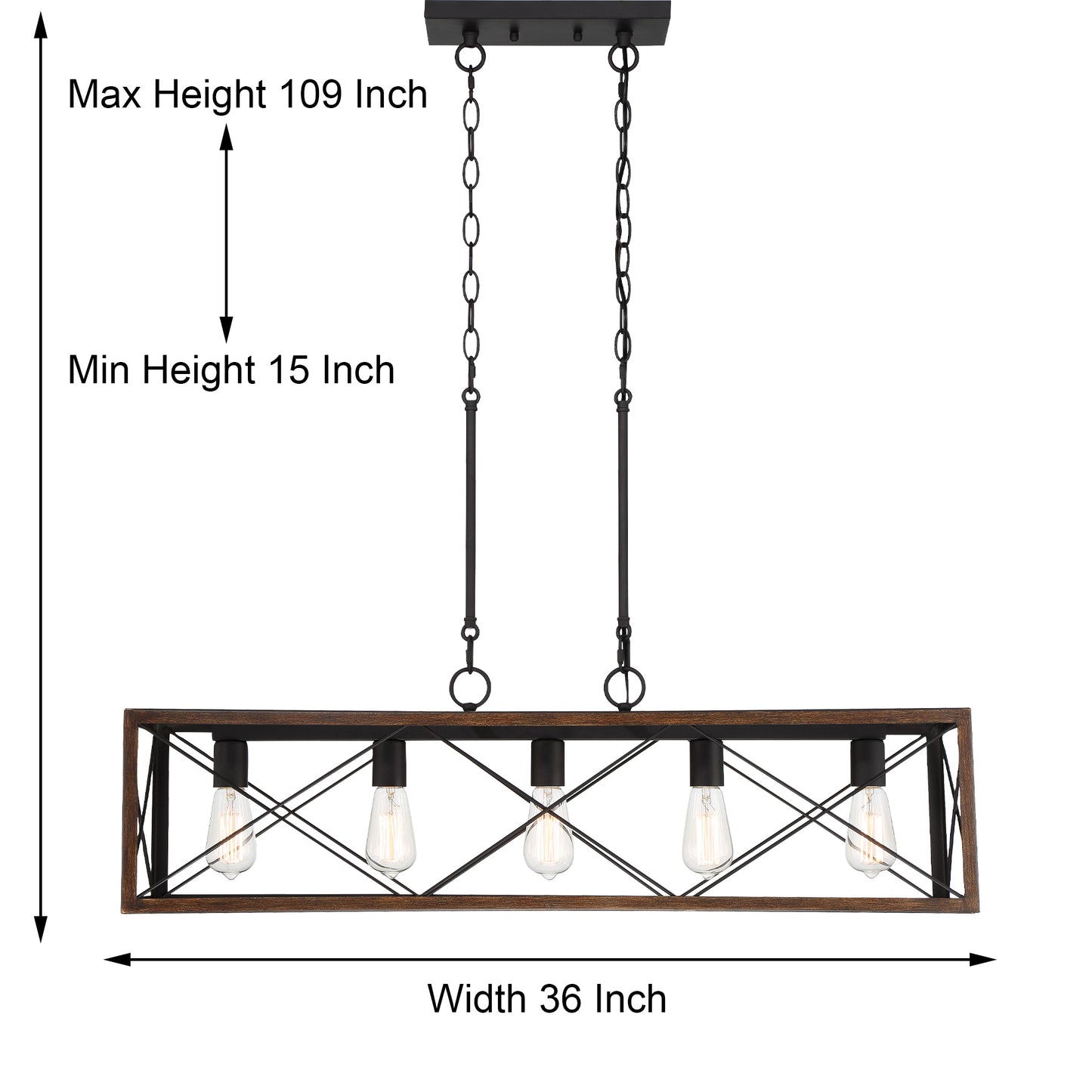 Alodie 5-Light Linear Kitchen Island Pendant UL Listed