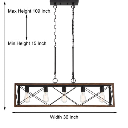 Alodie 5-Light Linear Kitchen Island Pendant UL Listed