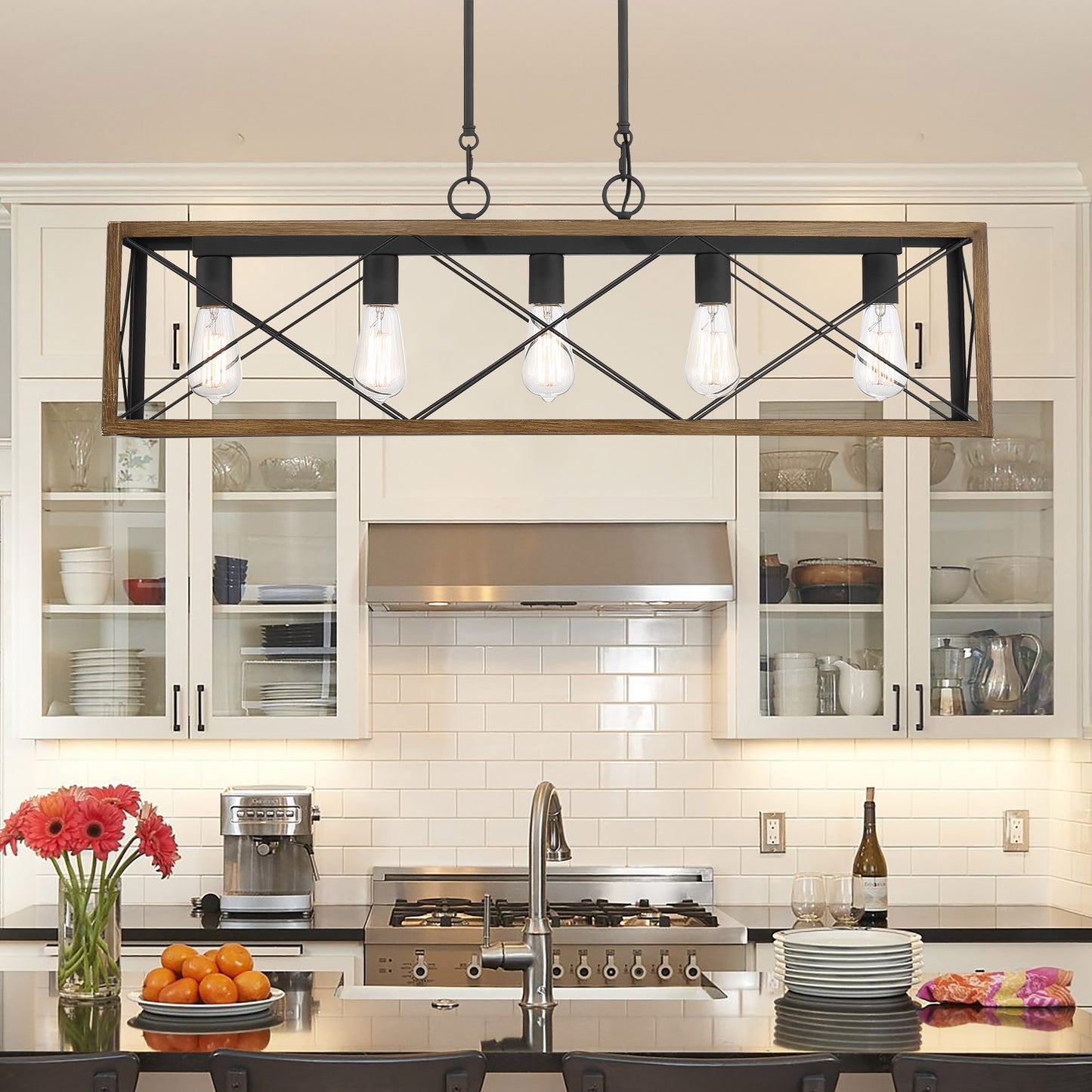 Alodie 5-Light Linear Kitchen Island Pendant UL Listed