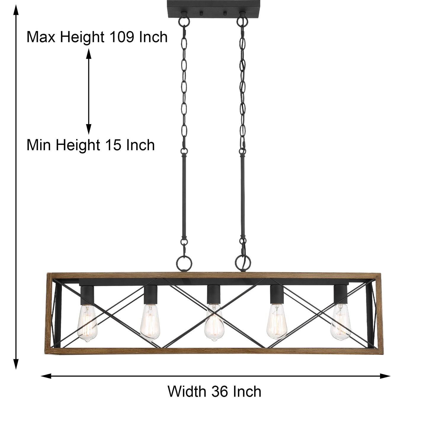 Alodie 5-Light Linear Kitchen Island Pendant UL Listed