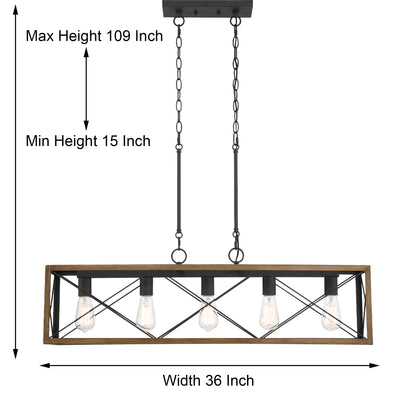 Alodie 5-Light Linear Kitchen Island Pendant UL Listed