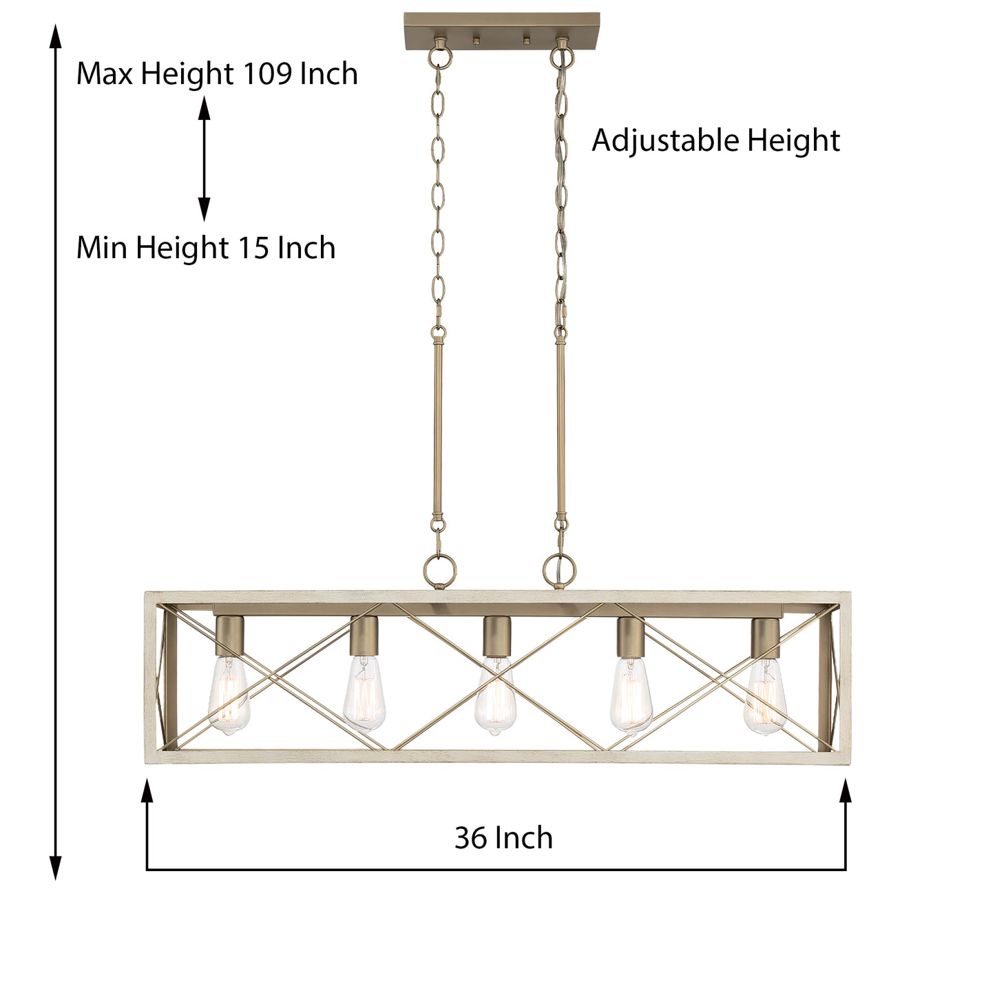 Alodie 5-Light Linear Kitchen Island Pendant UL Listed