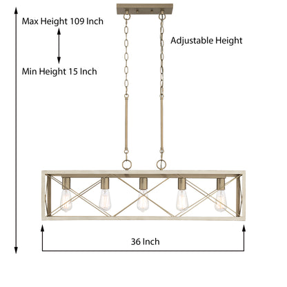 Alodie 5-Light Linear Kitchen Island Pendant UL Listed