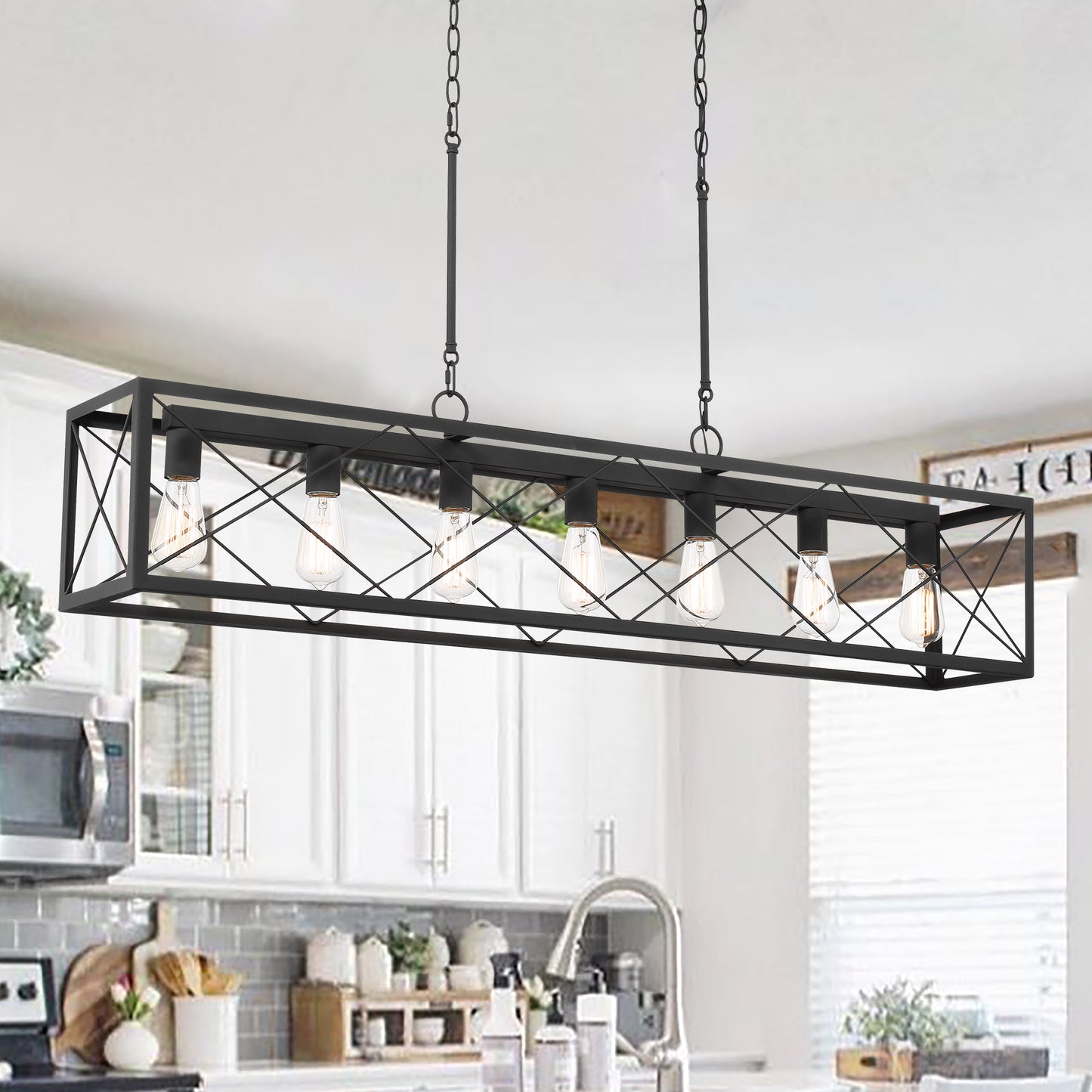 Alodie 7-Light Linear Rectangle Pendant UL Listed