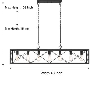 Suspension rectangulaire linéaire à 7 lumières Alodie homologuée UL