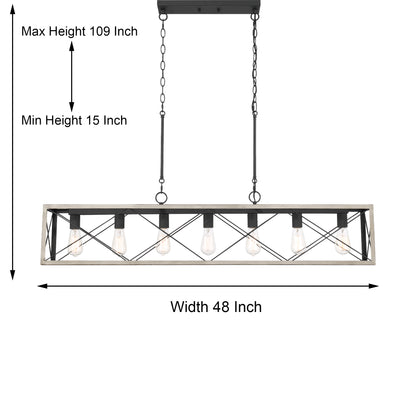 Alodie 7-Light Linear Rectangle Pendant UL Listed