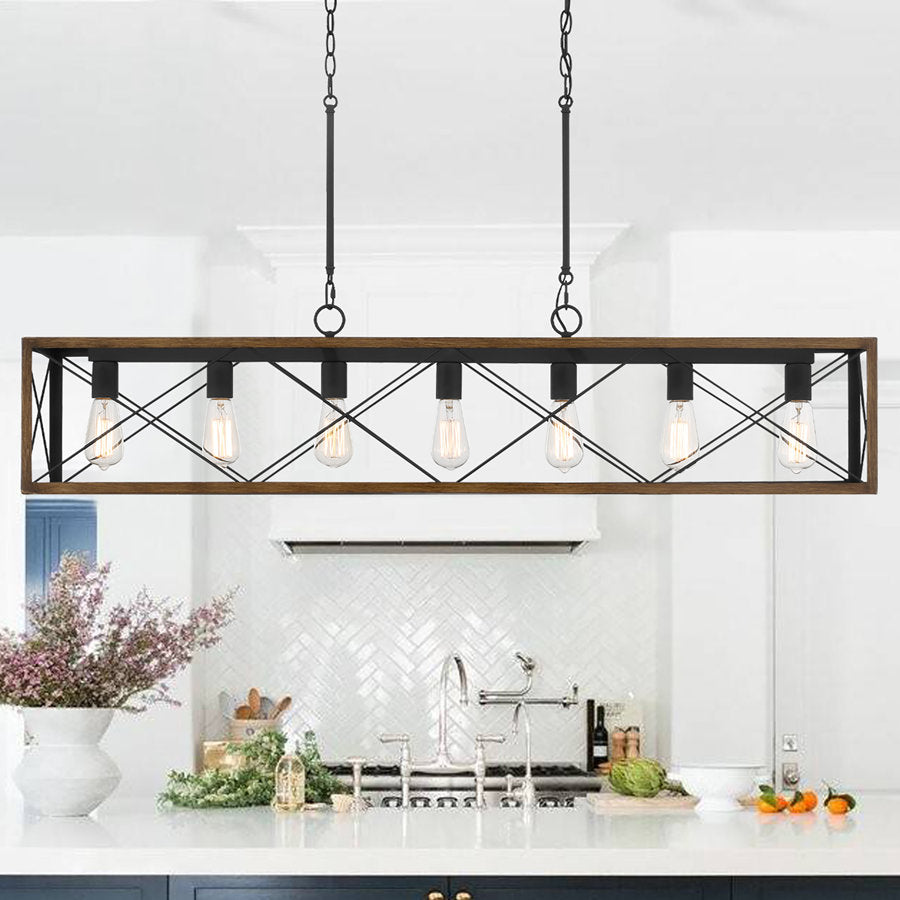 Alodie 7-Light Linear Rectangle Pendant UL Listed