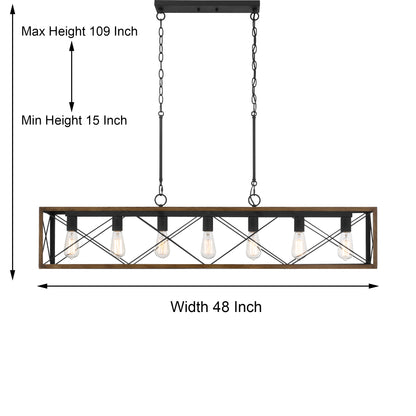 Alodie 7-Light Linear Rectangle Pendant UL Listed